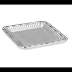 Wilton Armetale 12” square tray, flutes and pearls